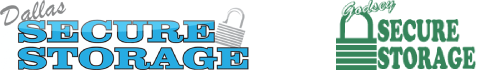 Logo artwork that spells out Dallas Secure Storage with a lock