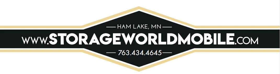 logo artwork that displays an open box with the words storage-world in block letter next to the box